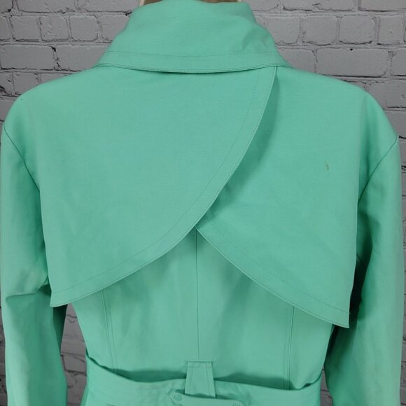 New York & Company Green Belted Double Breasted Trench Pea Coat Jacket Large L - Picture 16 of 16